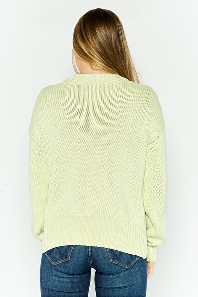 Hugo by Hugo Boss Women High Neck Textured Sweater, Lime Green