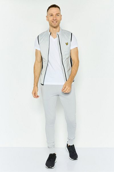 Lyle & Scott Men Brand Logo Vest Jacket, Grey
