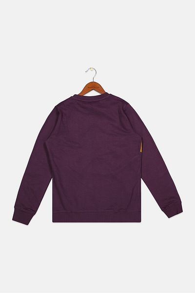 UMBRO Kids Boy Long Sleeve Brand Logo Sweatshirt, Purple Combo