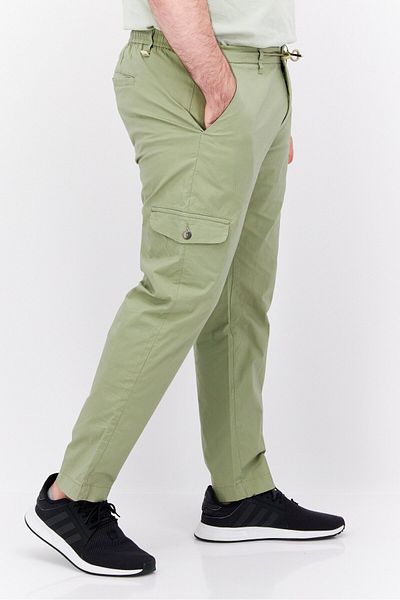 Sorbino Men Regular Fit Solid Cargo Pants, Light Olive