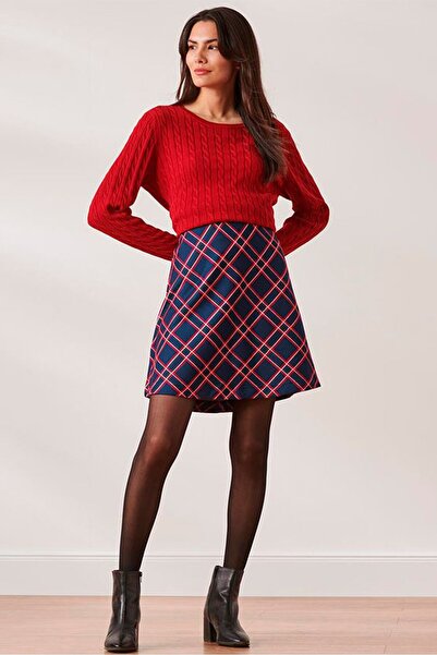 Tchibo Women Plaid Mini Skirt, Multicolor