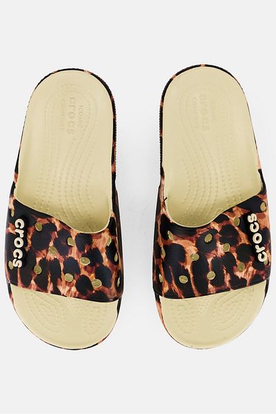Crocs Toddlers Boy Classic Animal Remix Slip On Slides, Brown