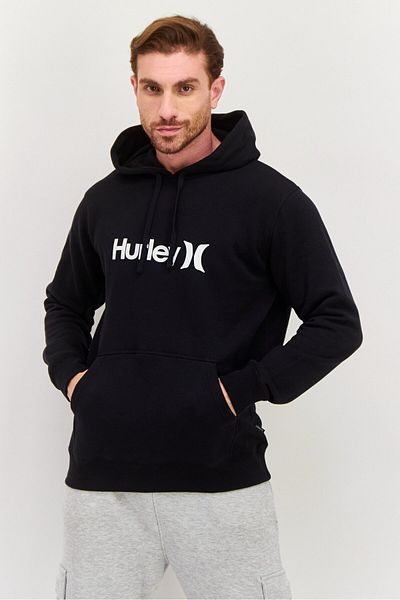 Hurley Men Sportswear Fit Brand Logo Long Sleeves Outdoor Sweatshirt, Black