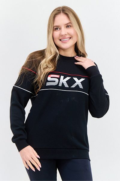 SKECHERS Women Sportswear Fit Long Sleeve Outdoor Sweatshirt, Black