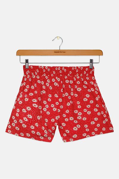 Pepe Jeans Kids Girl Floral Print Pull On Shorts, Red