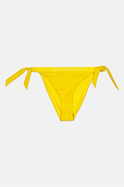 Tommy Hilfiger Women High Leg Ribbed Bikini Bottom, Yellow