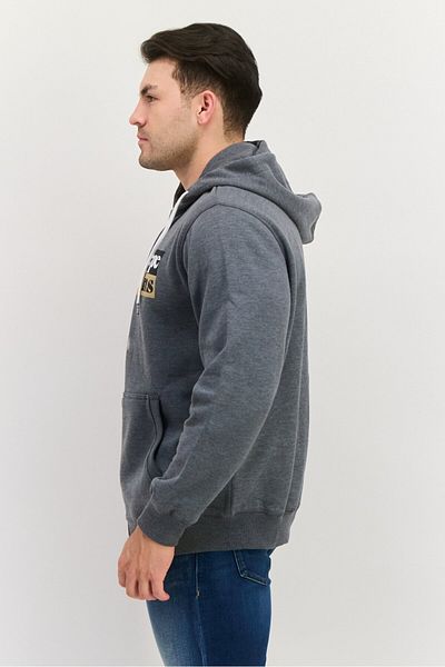 Pepe Jeans Men Hooded Brand Logo Long Sleeve Sweatshirt, Grey