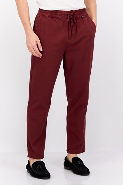 Hurley Men Straight Fit Brand Logo Straight Leg Pants, Marron