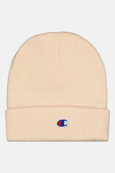 Champion Men Embroidered Logo Beanie Hat, Beige