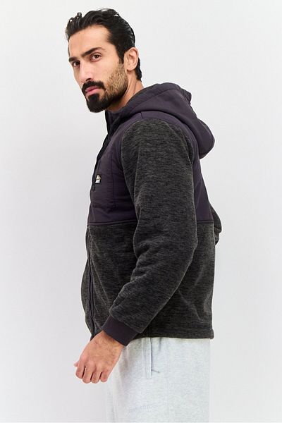 Hurley Men Sportswear Fit Long Sleeve Outdoor Jacket, Grey Heather