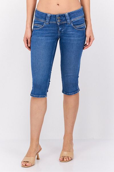 Pepe Jeans شورت جينز مغسول للنساء، أزرق