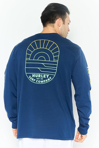 Hurley Men Sportswear Fit Long Sleeve Outdoor Sweatshirt, Navy Blue