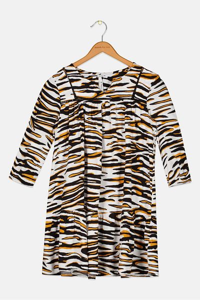 Pepe Jeans Kids Girl Animal Print Dress, Multicolor