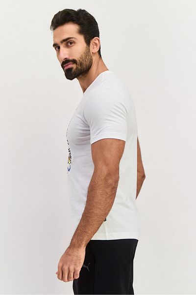 Puma Men Sportswear Fit Short Sleeves Training T-shirt, White Combo