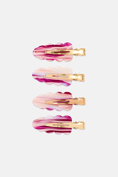 Goody Kids Girl 4 Piece Textured Setting Clips, Gold Combo