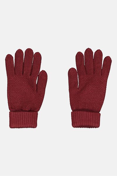 Rampage Women 1 Pair Knitted Gloves, Maroon