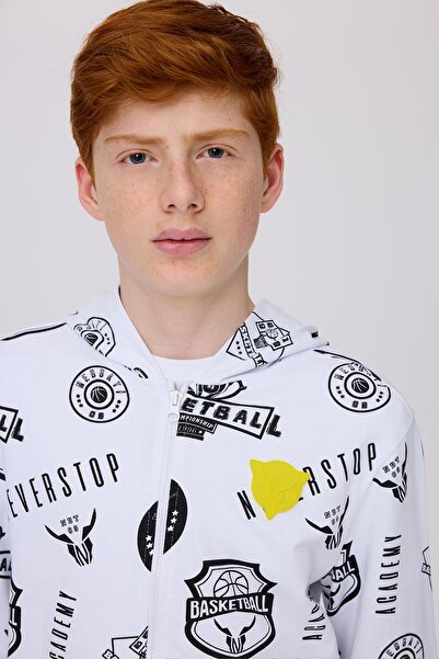 Nebbati Φούτερ για αγόρι με λευκό σχέδιο