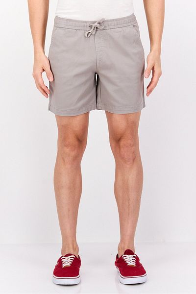 Paperbacks Men Plain Basic Shorts, Grey