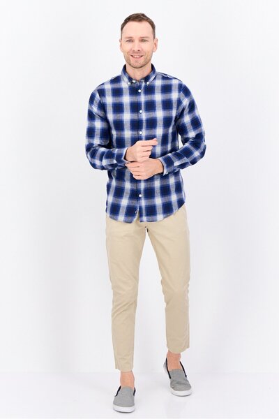 Threadbare Men Regular Fit Checkered Long Sleeves Casual Shirt, Multicolor