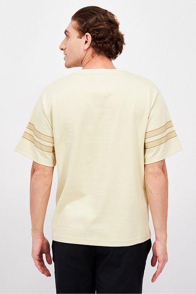 Esprit Men Crew Neck Short Sleeves Graphic T-shirt, Beige
