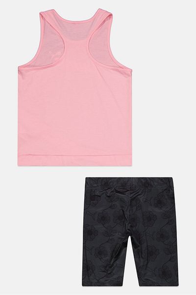 Puma Kids Girl Sportswear Fit 2 Pcs Tank Top And Short Set, Pink/Grey