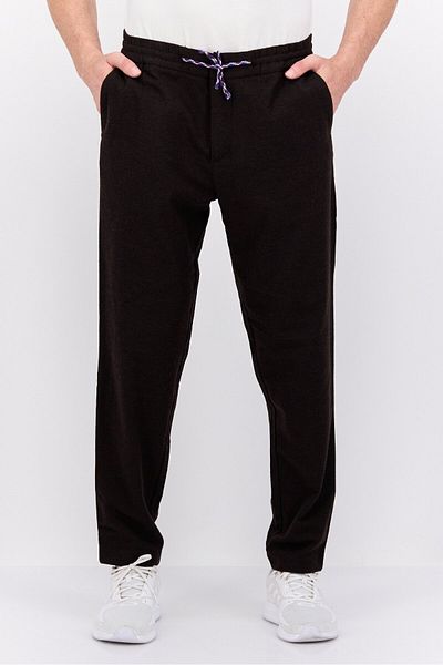 Scotch & Soda Men Tapered Fit Solid Jogger Pants, Dark Brown