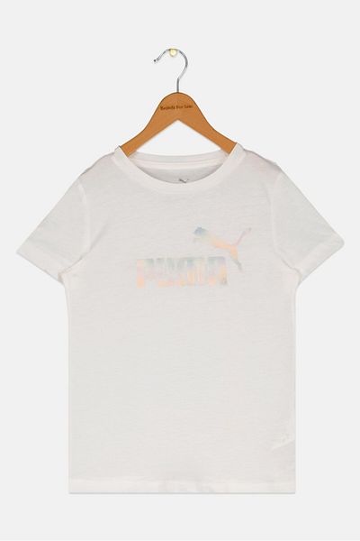 Puma Kids Boy Sportswear Fit Short Sleeves Training T-shirt, White