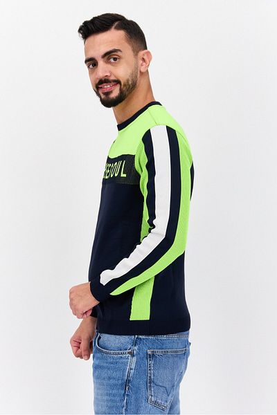 freesoul Men Crew Neck Brand Logo Long Sleeves Sweatshirt, Black