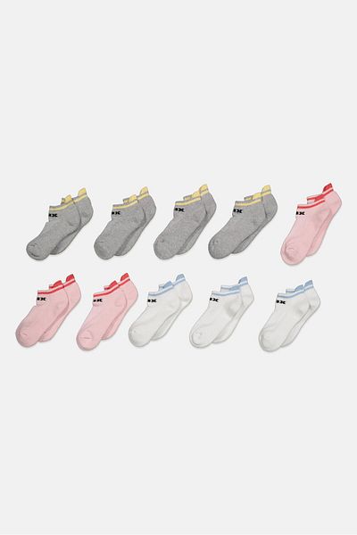 RBX Kids Girl 10 Pairs Ankle Sports Socks, Pink