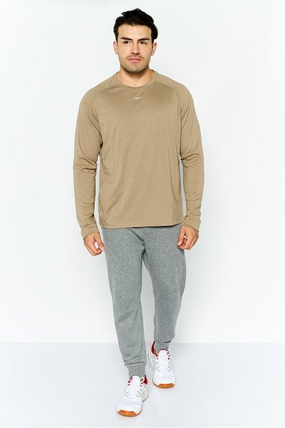 Puma Men Sportswear Fit Long Sleeve Running T Shirt, Light Tan