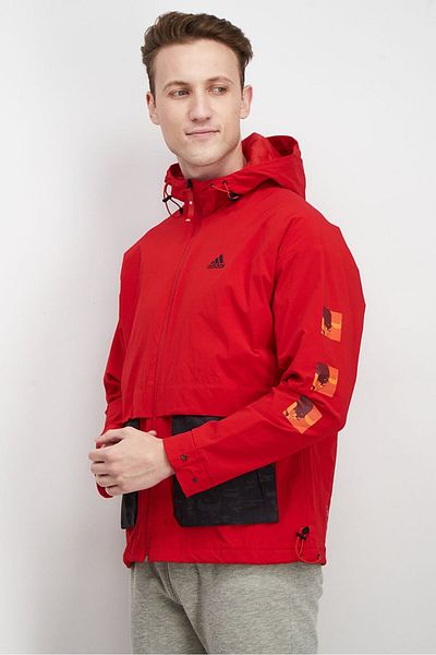 adidas Men Sportswear Fit Full Zip Cny Outdoor Jacket, Red
