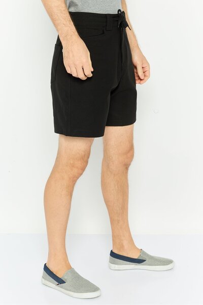 Element Men Regular Fit Plain Shorts, Black