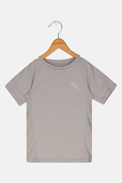 Puma Kids Boy Sportswear Fit Brand Logo T-Shirt, Grey