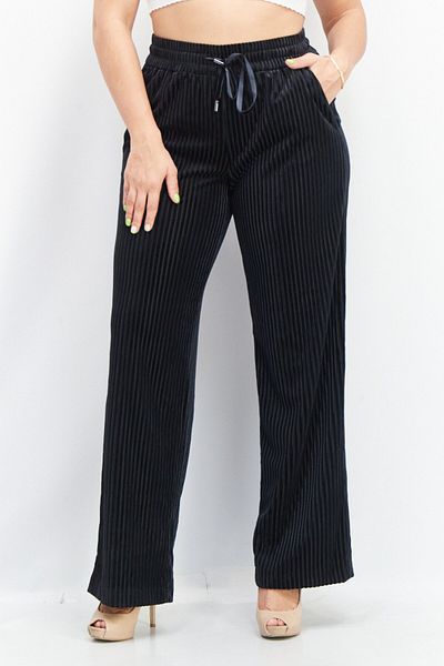 Esprit Women Textured Corduroy Pants, Navvy
