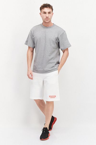 Champion X Stranger Things Men Sportswear Fit Outdoor Shorts, White