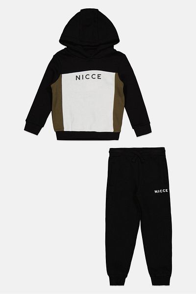Nicce Toddlers Boy 2 Pcs Brand Logo Hoodies And Jogger Pants, Black