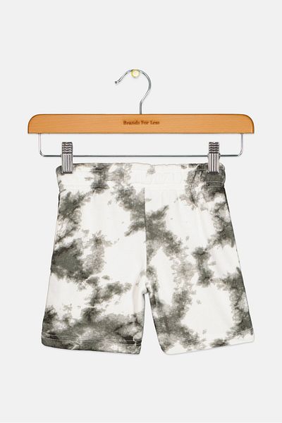 Brooklyn Toddlers Boy Tie Dye Basic Shorts, White