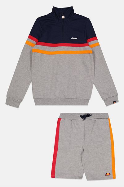 Ellesse Kids Boy 2 Pieces Brand Logo Sweatshirt And Shorts Set, Navy