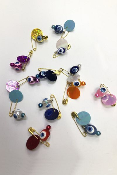 Hayalperest boncuk Colorful Sequin Hook Pin Evil Eye Bead