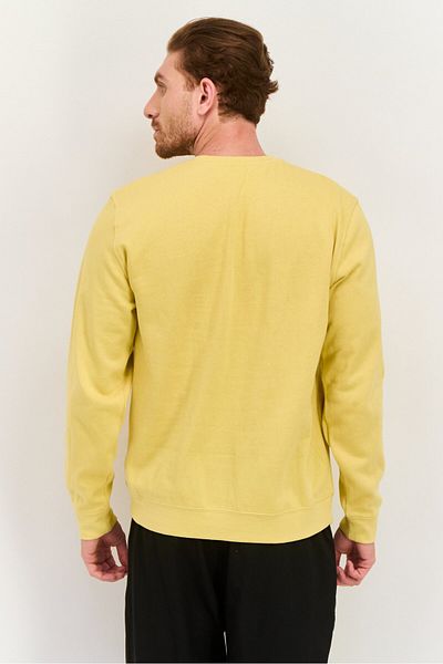Hurley Men Crew Neck Long Sleeve Embroidered Sweatshirt, Yellow