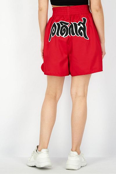 adidas Women Sportwear Fit Embroidered Logo Shorts, Red