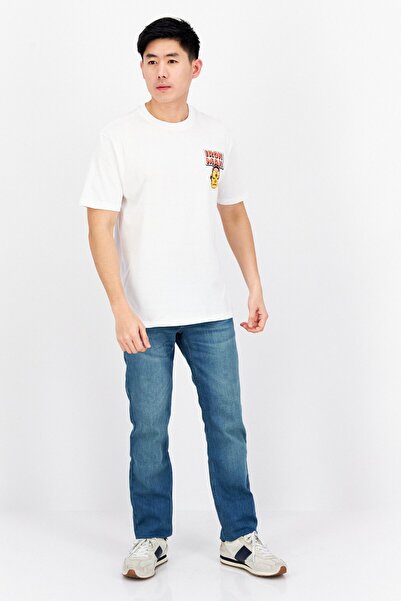 Marvel Men Crew Neck Short Sleeve Printed T-Shirts, White Combo