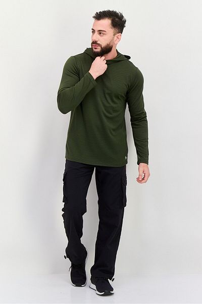 RBX Men Sportswear Fit Textured Long Sleeves Outdoor Sweatshirt, Olive