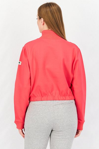 Fila Women Sportswear Fit Long Sleeve Brand Logo Sweatshirt, Hibiscus