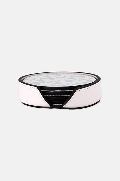 Michael Kors 4 Pieces Brand Logo Coasters Set, Grey Combo