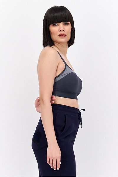 Brooks Women Sportswear Fit Lightly Padded Running Sports Bra, Grey