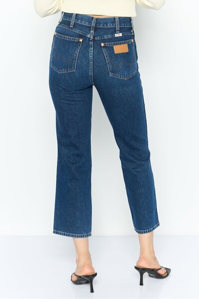 WRANGLER Women Regular Fit High Rise Straight Leg Jeans, Blue