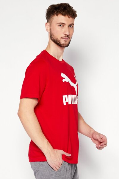 Puma Men Sportswear Fit Brand Logo Training T-Shirt, Red