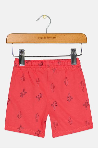 Cool Club Toddlers Boy Printed Basic Shorts, Red