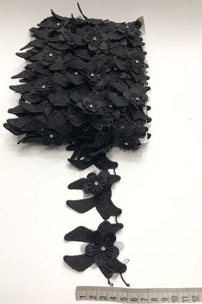 Hayalperest boncuk Μαύρη 3D Πέτρινη Κορδέλα